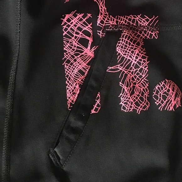 NIKE “Just Do It” Athletic Jacket Hooded Black & Pink Zip Up Long Sleeves Size M - Picture 5 of 7